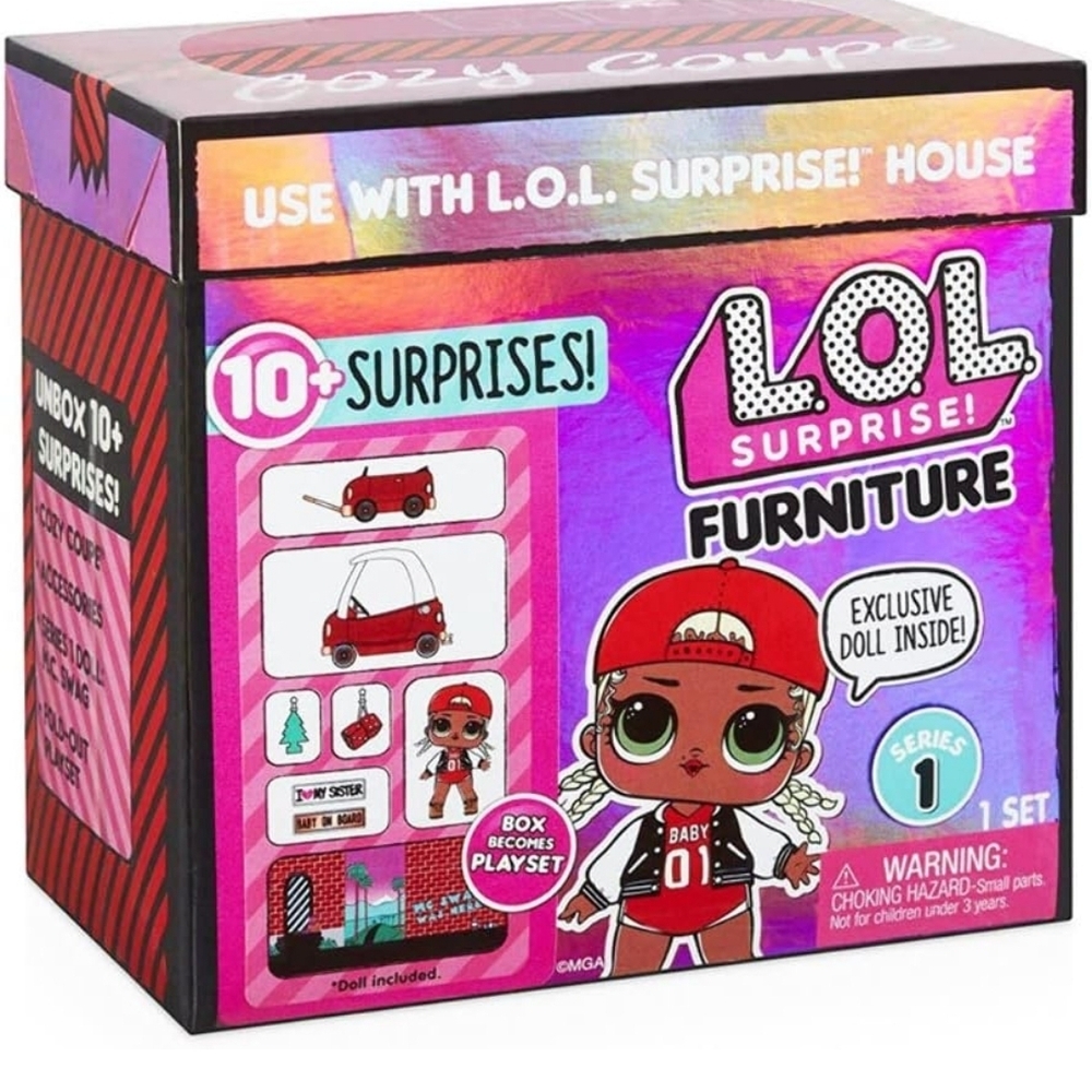 L.O.L. Surprise! Furniture Set with Doll Crazy Coupe.